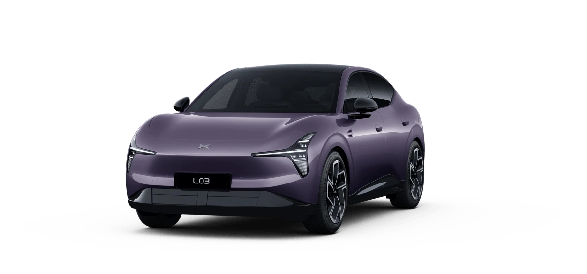 XPENG L03 exterior, front three-quarter view
